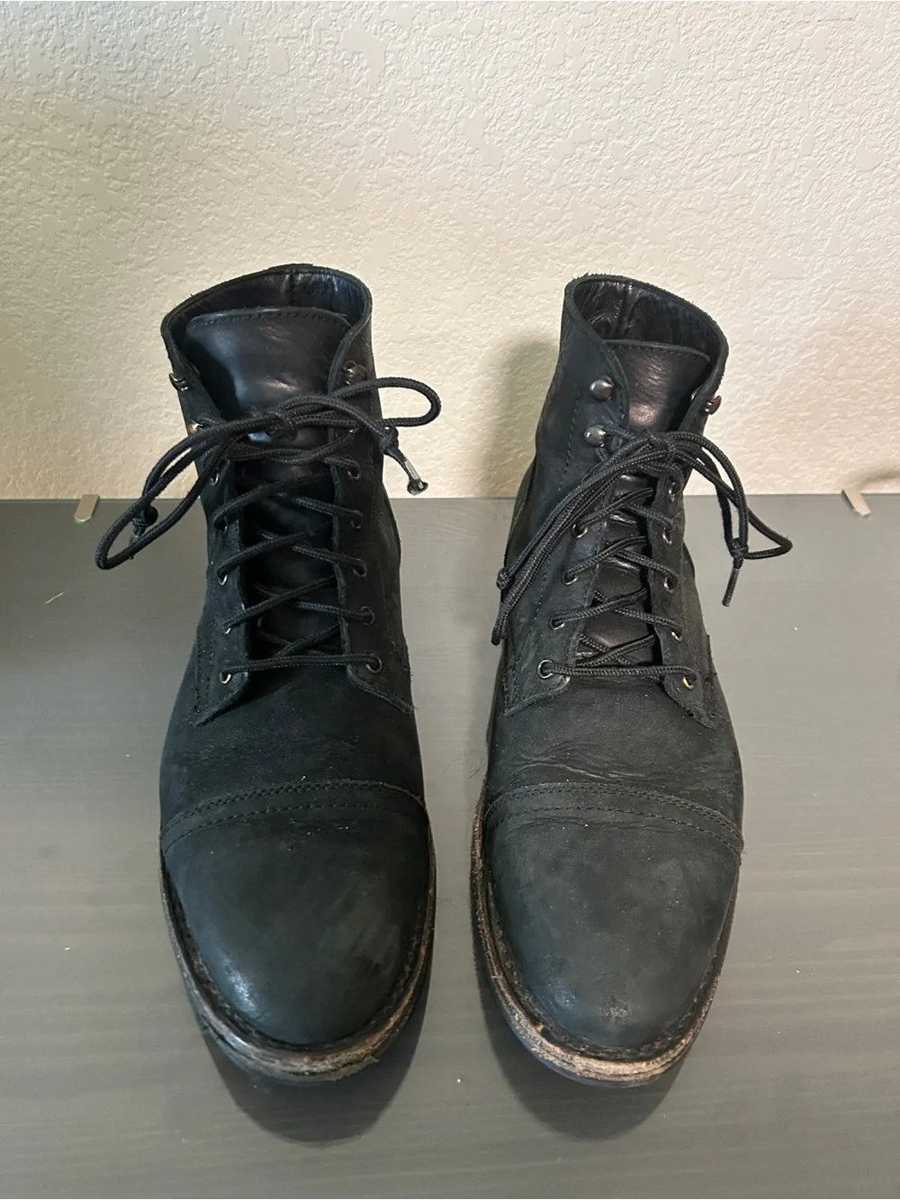 Thursday Boot Company Black Men's Lace-Up Cap-Toe Boots